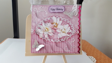 A Touch of Elegance Flowers Pearls and Lace Wavey Corner Stacker by Diane Carbis