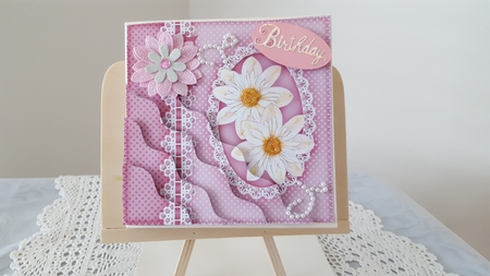 A Touch of Elegance Flowers Pearls and Lace Wavey Corner Stacker by Diane Carbis