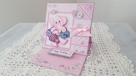 3D Easel Card Mini Kit - Pretty in Pink - Lola Elephant has been Shopping by Diane Carbis
