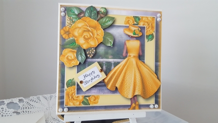 Lady Camellia - Yellow 8x8 by Diane Carbis