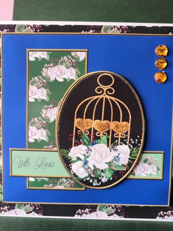 Square Oval Sketch - White Rose Birdcage by Diane Dawson
