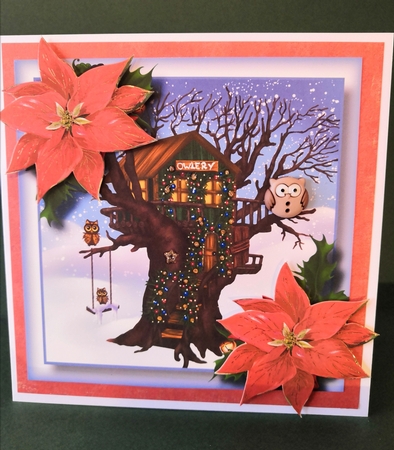 The Christmas Owlery 8x8 by Diane Dawson