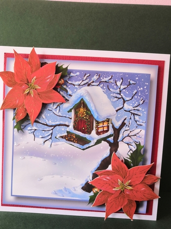 The Christmas Birdhouse 8x8 by Diane Dawson