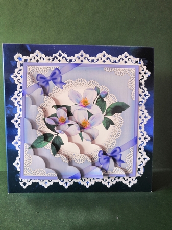 Clematis and Lace - Scalloped Corner Stacker by Diane Dawson