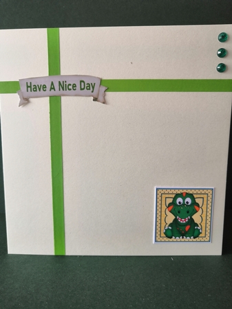 Cute Little Dinosaur Scalloped Corner Stacker by Diane Dawson