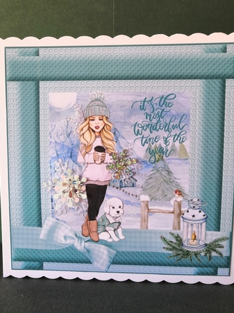 3 Just a girl with her dog Christmas card fronts/toppers 1 by Diane Dawson