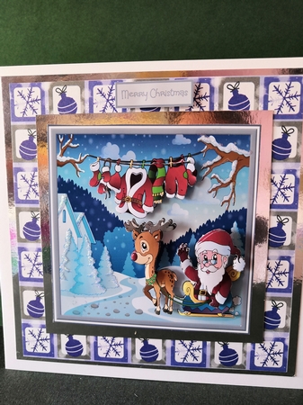 Santa and Rudolf 6x6 card by Diane Dawson