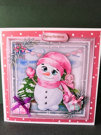 Jolly Snowman , Pink by Diane Dawson
