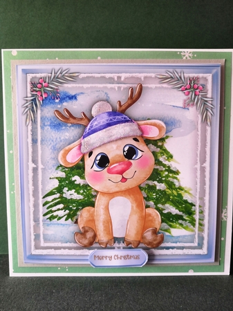 Jolly Reindeer Blue  by Diane Dawson