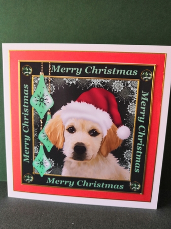 3 Cute Christmas pup with hat card fronts/toppers by Diane Dawson