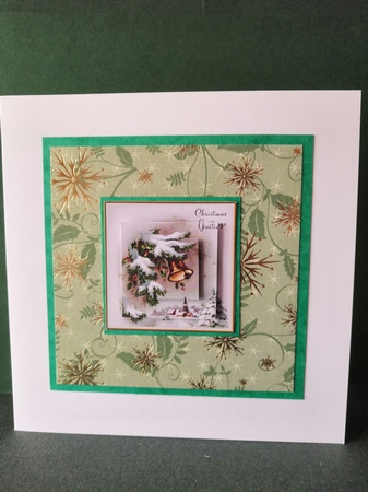Christmas Greetings 7x7ins Topper Lace Filigree by Diane Dawson