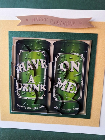Have A Drink on Me! Cans of Beer Shell Edged Corner Side Stacker by Diane Dawson