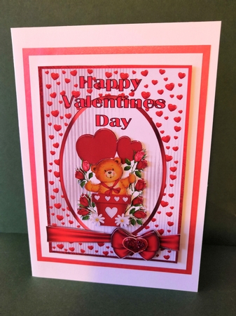 Love in a Plant Pot - 7x5 inch card front with decoupage by Diane Dawson