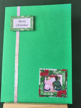 Fireside Christmas Couple - Man & Man 8x8 by Diane Dawson
