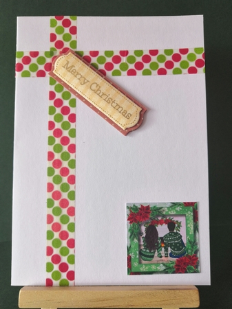 Fireside Christmas Couple - Man & Woman 8x8 by Diane Dawson