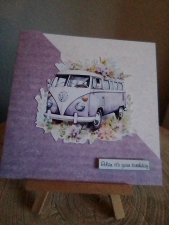 Floral VW Camper In Purple - Mix 1 by Diane Dawson