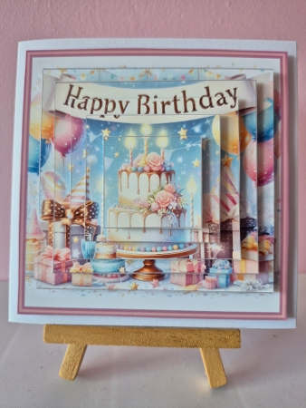  Happy Birthday 3 Card Front & Pyramid by Diane Dawson