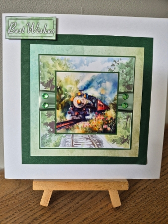Steam Trains Card Front 6x6 by Diane Dawson