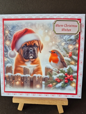 Christmas Picket Fence Pups 1 by Diane Dawson
