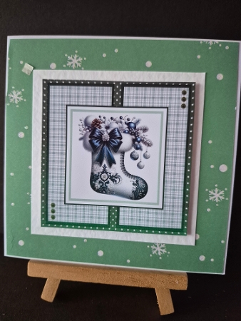 Elegant Christmas Stockings - 8x8 Card Fronts by Diane Dawson