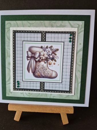 Elegant Christmas Stockings - 8x8 Card Fronts by Diane Dawson