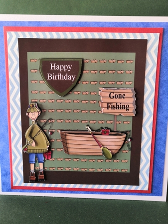 Gone Fishing Card Front by Diane Dawson