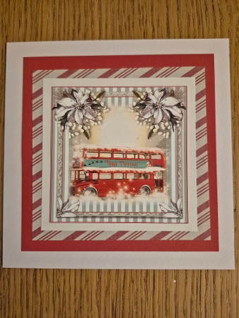 Santas Bus Card Front Kit 8x8 by Diane Dawson