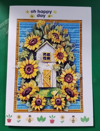 SUNFLOWER COTTAGE DECOUPAGE TOPPER by Diane Gray