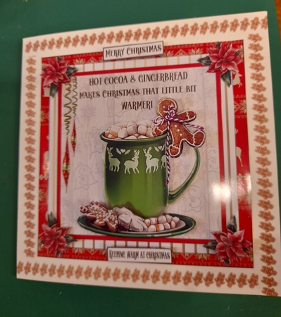 Warm at Christmas 7x7ins Decoupage Topper 2 by Diane Gray