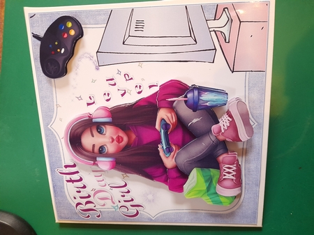 8x8 gamer girl birthday by Diane Gray