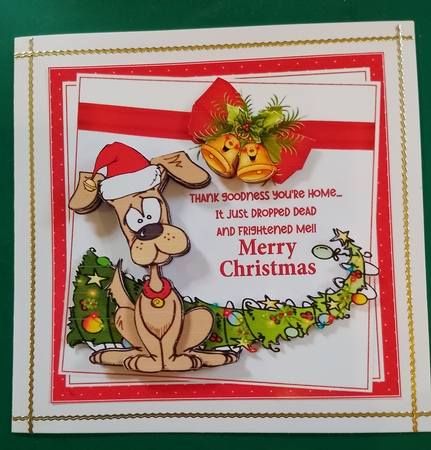 7x7 Aww poor doggy Christmas calamity choice of toppers mini kit by Diane Gray