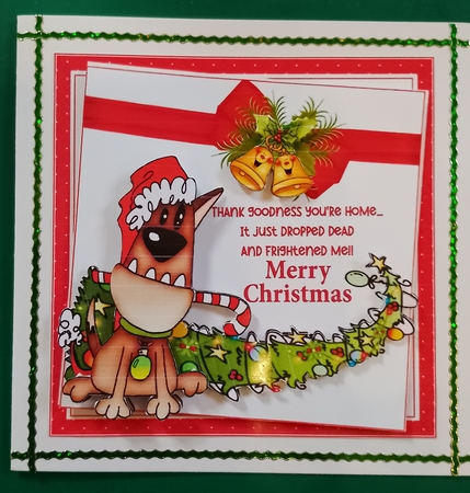7x7 Aww poor doggy Christmas calamity choice of toppers mini kit by Diane Gray