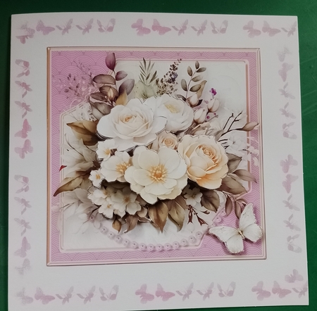 Ivory Posy - Decoupage Card Mini Kit by Diane Gray