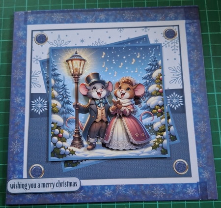 Christmas Carollers 8x8 by Diane Gray