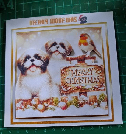 shih-tzu christmas animals by Diane Gray