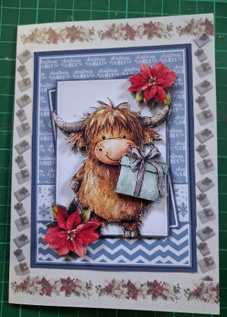 Christmas Highland cow two  by Diane Gray