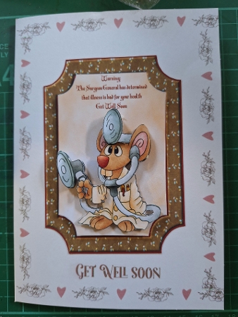 Doctor Mouse Warning with Topper & Decoupage by Diane Gray