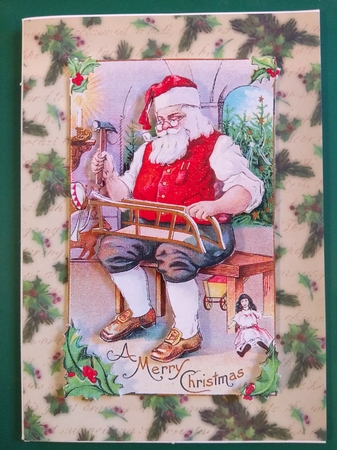 Old Fashioned Vintage Santa Card by Diane Gray