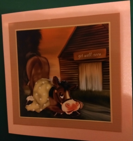 Poorly Horse Card Front by Diane Gray