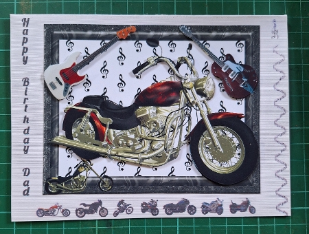 Ride with the Wind & Electric Guitar Music Card Topper by Diane Gray