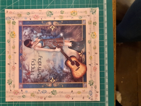 Guitar Girl Birthday in Teal by Diane Gray