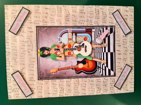 Rock Chick Birthday Decoupage Topper by Diane Gray