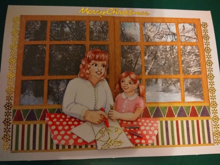 Christmas Scene Watercolour Background 5 by Diane Gray