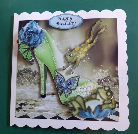 Cute Frogs, Sparkle Shoe with Blue Flowers Mini Kit by Diane Gray