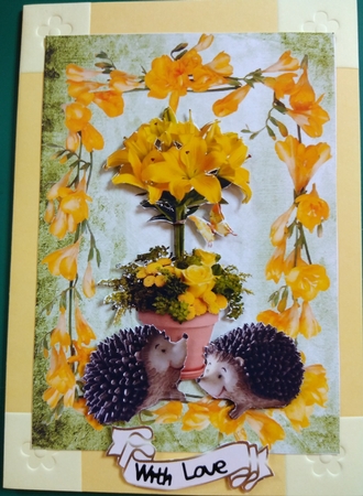 Daffodils with Cute Hedgehogs by Diane Gray