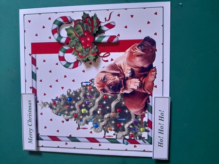 Puppies for Christmas Topper with Decoupage by Diane Gray
