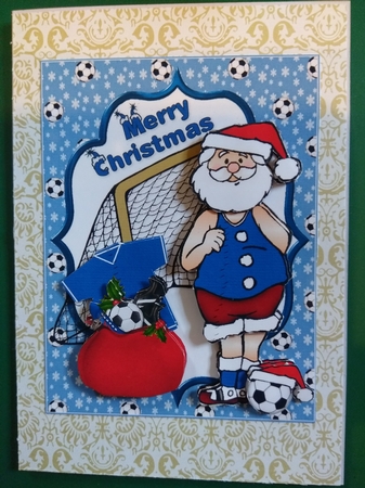 Santa Loves Football Leicester City Blue by Diane Gray