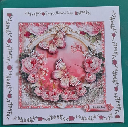 Pink Butterfly Ball Card Front Kit by Diane Gray