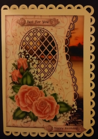 Lattice card Pink Roses by Diane Gray