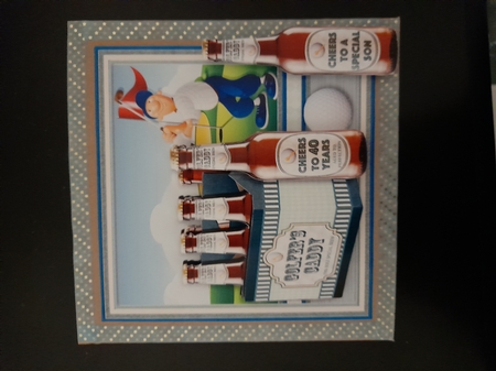GOLF BEER 6 PACK GOLFERS CADDY 7.5 Decoupage & Insert Mini Kit by Diane Gray